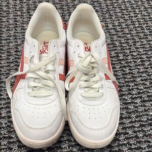 ASICS Women's White and Pink Sneakers